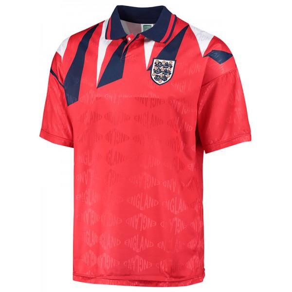 England away retro jersey second soccer uniform men's red sportswear football kit top shirt 1990 world cup